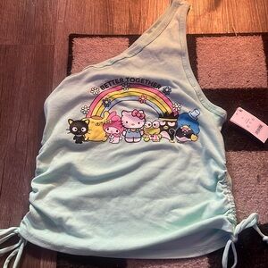 hello kitty one shoulder tank top